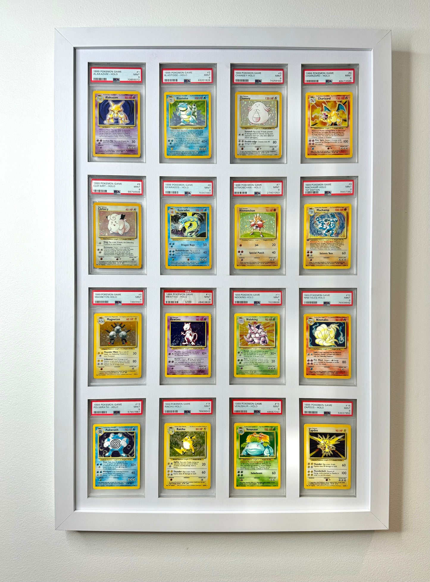 16 Grid WHITE PSA/CGC Wall Frame