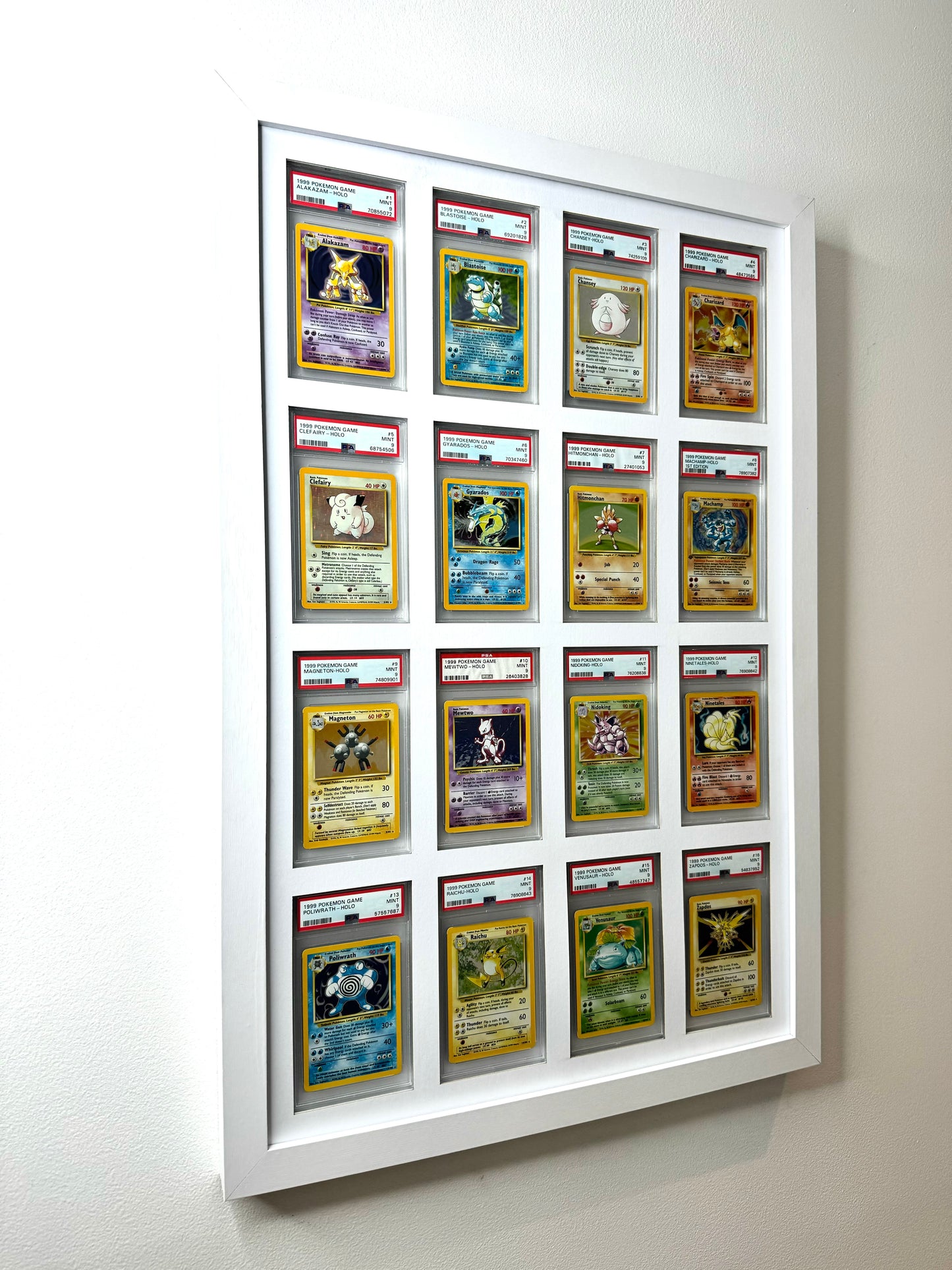 16 Grid WHITE PSA/CGC Wall Frame