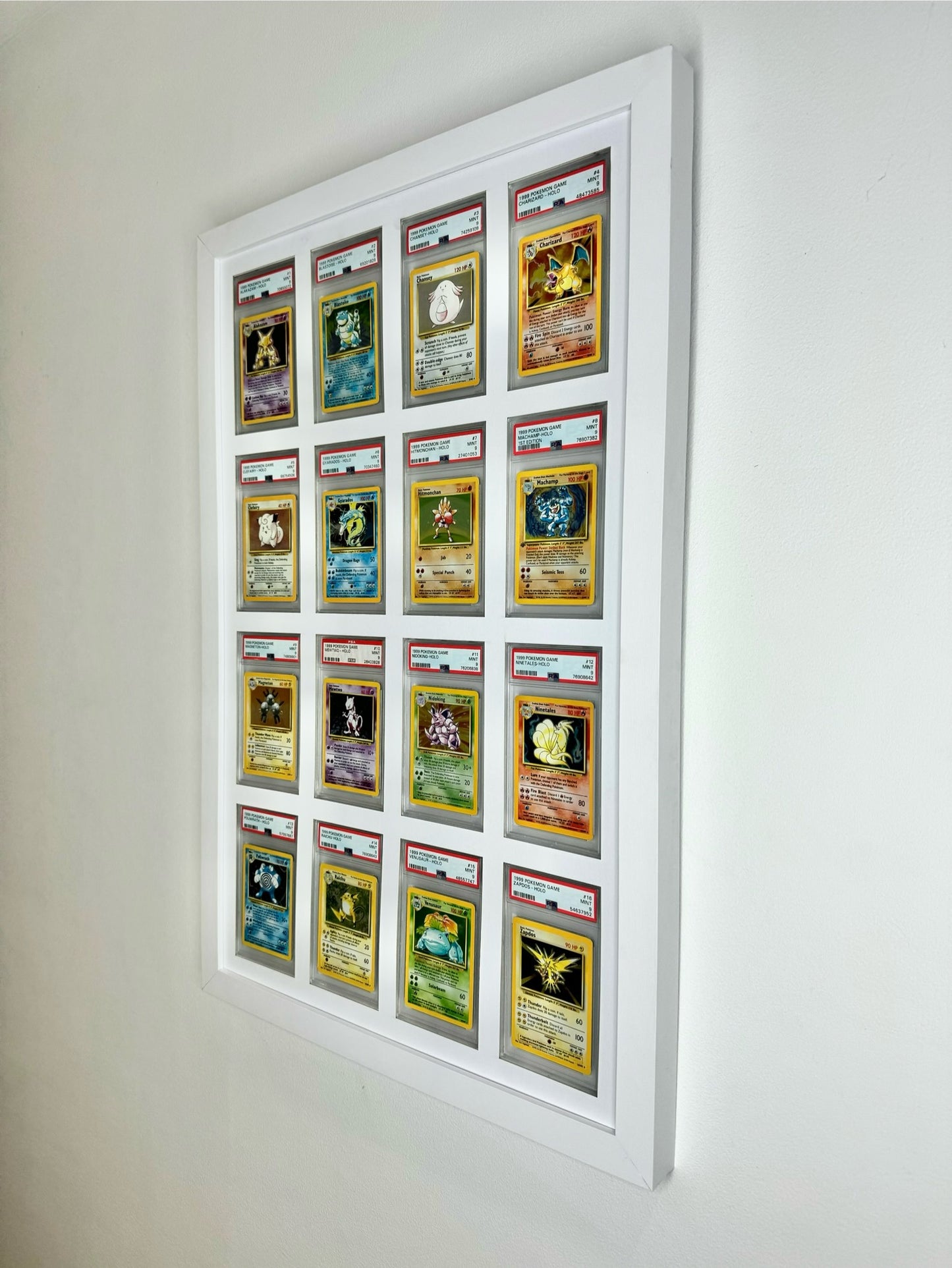 16 Grid WHITE PSA/CGC Wall Frame